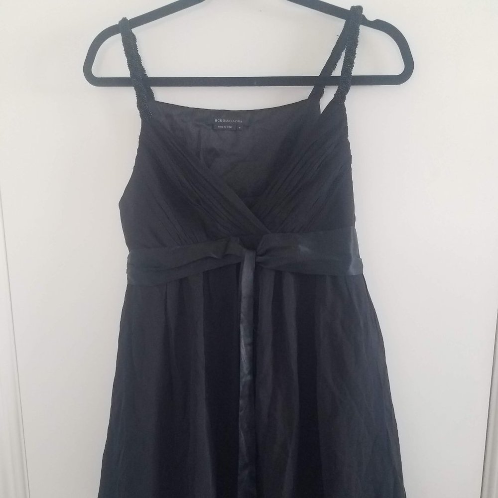 SOLD BCBG Max Azria Black Strappy Cocktail Dress 6